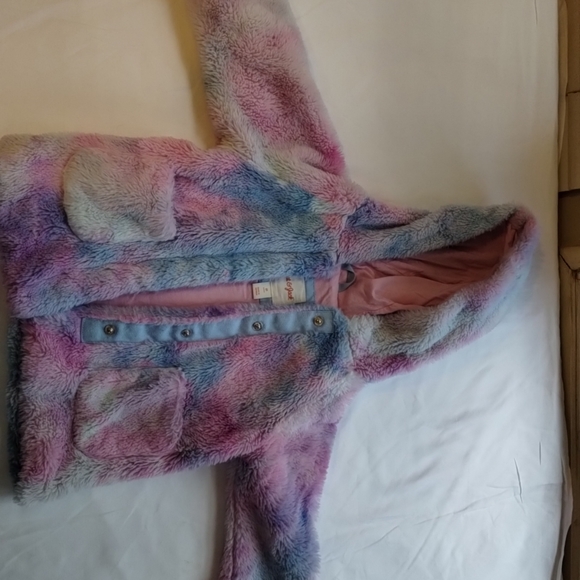 Cat and Jack kids fuzzy hooded jacket button up 2T - Picture 4 of 9